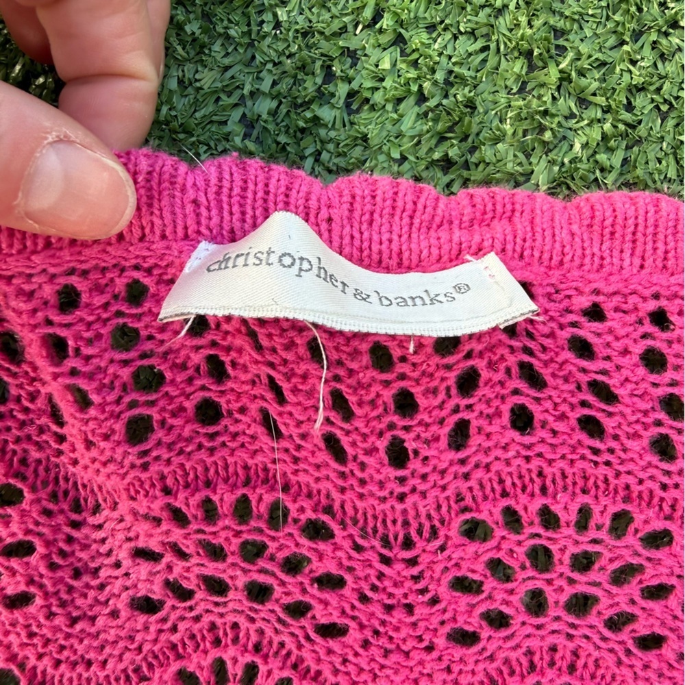 Valentine’s Day coquette pink lace crochet cardigan - Picture 5 of 5
